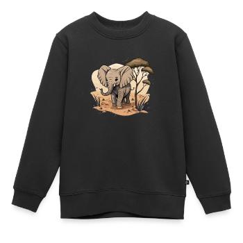 Riese der Savanne - Kinder Premium Organic Sweatshirt - Schwarz - Vorne - AI Model Kid Female (0cm)