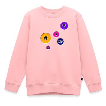 Boutons avec caractères - Sweat Premium enfant bio - rose - Devant - AI Model Kid Female (0cm)