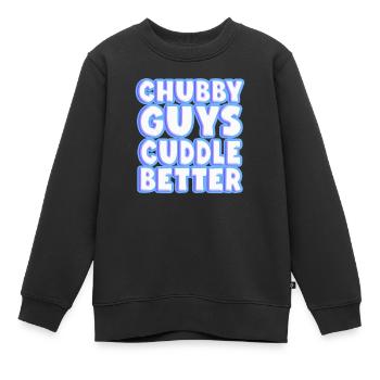 Mollige Jungs kuscheln besser - Kinder Premium Organic Sweatshirt - Schwarz - Vorne - AI Model Kid Female (0cm)