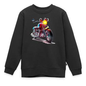 Chaque moto raconte sa propre histoire - Sweat Premium enfant bio - noir - Devant - AI Model Kid Female (0cm)