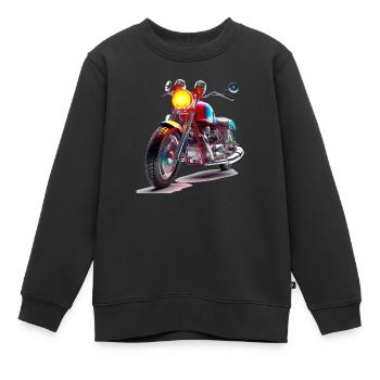 Motorrad Treffen sind unter Biker beliebt - Kinder Premium Organic Sweatshirt - Schwarz - Vorne - AI Model Kid Female (0cm)