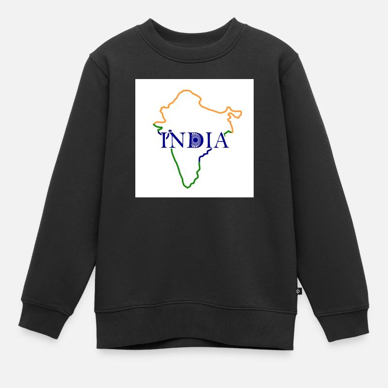 Carte de l’Inde - Sweat Premium enfant bio - noir