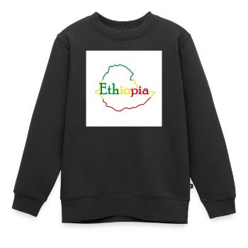 Carte de l’Ethiopie - Sweat Premium enfant bio - noir - Devant - AI Model Kid Female (0cm)