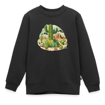 Das Königreich der Kakteen - Kinder Premium Organic Sweatshirt - Schwarz - Vorne - AI Model Kid Female (0cm)