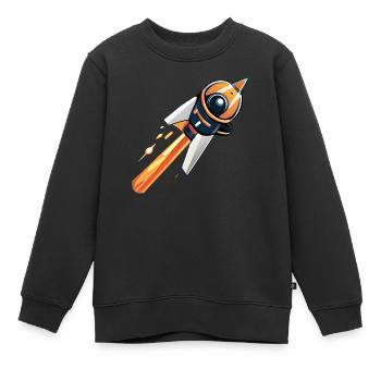 Rocket going into space - Kids Premium Organic Sweatshirt - black - Front - AI Model Kid Female (0cm)