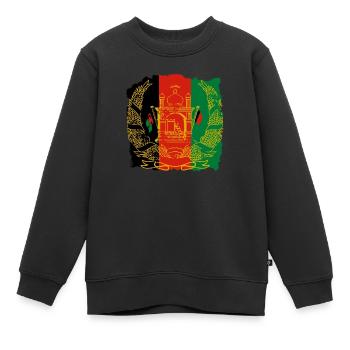 Afghanistan - Sweat Premium enfant bio - noir - Devant - AI Model Kid Female (0cm)