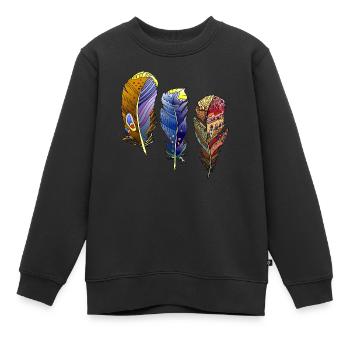 Feder - Kinder Premium Organic Sweatshirt - Schwarz - Vorne - AI Model Kid Female (0cm)