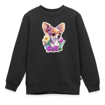 Chihuahua in Pastell - Kinder Premium Organic Sweatshirt - Schwarz - Vorne - AI Model Kid Female (0cm)