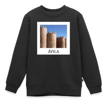 Mur d’Avila - Sweat Premium enfant bio - noir - Devant - AI Model Kid Female (0cm)