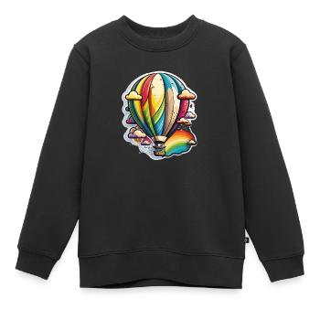 En haut, en haut et en loin - Sweat Premium enfant bio - noir - Devant - AI Model Kid Female (0cm)