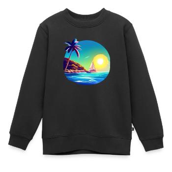 voilier voilier voilier voilier voilier voilier - Sweat Premium enfant bio - noir - Devant - AI Model Kid Female (0cm)