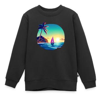 voilier voilier voilier voilier voilier voilier - Sweat Premium enfant bio - noir - Devant - AI Model Kid Female (0cm)
