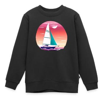 Segeln Segelsport Segler Segelschiff Segelboot - Kinder Premium Organic Sweatshirt - Schwarz - Vorne - AI Model Kid Female (0cm)