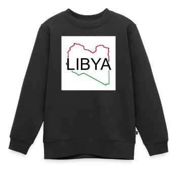 Landkarte von Libyen - Kinder Premium Organic Sweatshirt - Schwarz - Vorne - AI Model Kid Female (0cm)