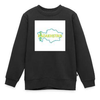 Karte von Kasachstan - Kinder Premium Organic Sweatshirt - Schwarz - Vorne - AI Model Kid Female (0cm)