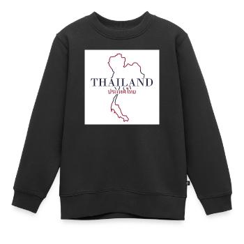 Landkarte von Thailand - Kinder Premium Organic Sweatshirt - Schwarz - Vorne - AI Model Kid Female (0cm)