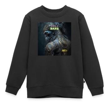 Nackt chillen - Kinder Premium Organic Sweatshirt - Schwarz - Vorne - AI Model Kid Female (0cm)