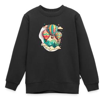 Die Ballon-Fiesta - Kinder Premium Organic Sweatshirt - Schwarz - Vorne - AI Model Kid Female (0cm)