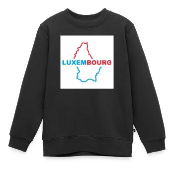 Carte du Luxembourg - Sweat Premium enfant bio - noir - Devant - AI Model Kid Female (0cm)