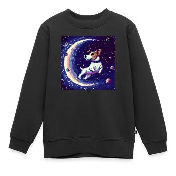 SpaceDog - Kinder Premium Organic Sweatshirt - Schwarz - Vorne - AI Model Kid Female (0cm)