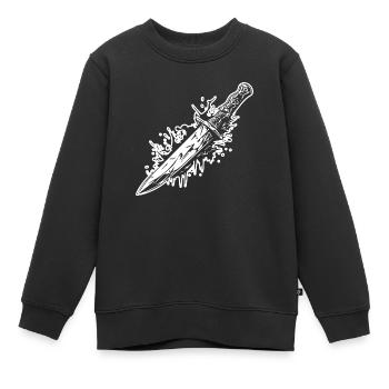 Knife Cutler Knife Lover - Kids Premium Organic Sweatshirt - black - Front - AI Model Kid Female (0cm)