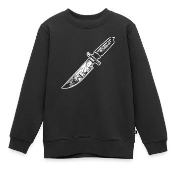 Knife Cutler Knife Lover - Kids Premium Organic Sweatshirt - black - Front - AI Model Kid Female (0cm)