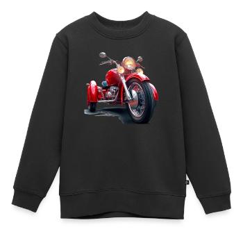 Die Faszination klassischer Motorräder und Trike - Kinder Premium Organic Sweatshirt - Schwarz - Vorne - AI Model Kid Female (0cm)