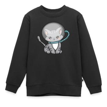 Cosmic Cat - Kinder Premium Organic Sweatshirt - Schwarz - Vorne - AI Model Kid Female (0cm)