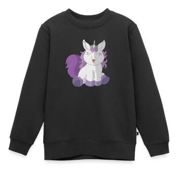 Kleines süßes Einhorn - Kinder Premium Organic Sweatshirt - Schwarz - Vorne - AI Model Kid Female (0cm)