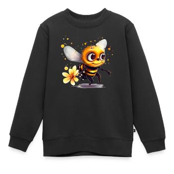 Drôle d’abeille s’est couverte de pollen d’abeille - Sweat Premium enfant bio - noir - Devant - AI Model Kid Female (0cm)