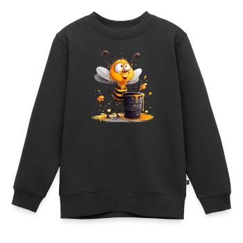 Les abeilles grignotent du miel - Sweat Premium enfant bio - noir - Devant - AI Model Kid Female (0cm)