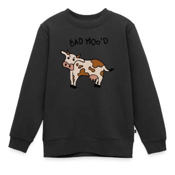 Schlechte Laune Kuh - Kinder Premium Organic Sweatshirt - Schwarz - Vorne - AI Model Kid Female (0cm)