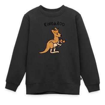 Kangourou Kingaroo - Sweat Premium enfant bio - noir - Devant - AI Model Kid Female (0cm)