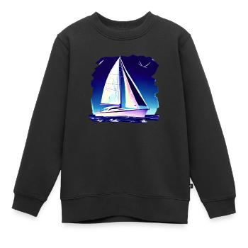 voilier voilier voilier voilier voilier voilier - Sweat Premium enfant bio - noir - Devant - AI Model Kid Female (0cm)