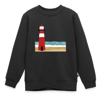 Lighthouse - Kids Premium Organic Sweatshirt - black - Front - AI Model Kid Female (0cm)