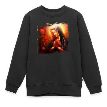 Heilige Maria Maria Madonna Mariana Jungfrau Maria Heilige - Kinder Premium Organic Sweatshirt - Schwarz - Vorne - AI Model Kid Female (0cm)