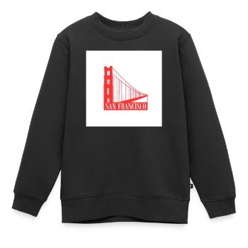 San Francisco - Sweat Premium enfant bio - noir - Devant - AI Model Kid Female (0cm)