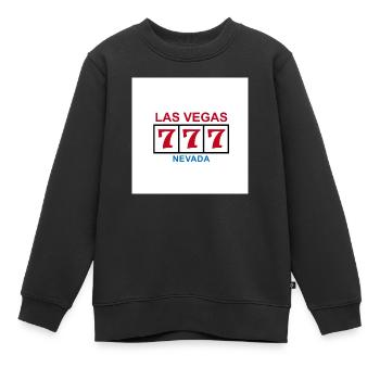 Las Vegas - Sweat Premium enfant bio - noir - Devant - AI Model Kid Female (0cm)