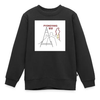 Pjöngjang - Kinder Premium Organic Sweatshirt - Schwarz - Vorne - AI Model Kid Female (0cm)