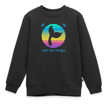 Rettet die Wale - Kinder Premium Organic Sweatshirt - Schwarz - Vorne - AI Model Kid Female (0cm)