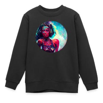 Colorful Abstract Woman Art - Kinder Premium Organic Sweatshirt - Schwarz - Vorne - AI Model Kid Female (0cm)