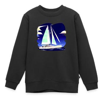 Segelschiff Segeln Segelboot Segler Segelsport - Kinder Premium Organic Sweatshirt - Schwarz - Vorne - AI Model Kid Female (0cm)