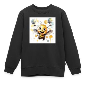 Bee - Kids Premium Organic Sweatshirt - black - Front - AI Model Kid Female (0cm)