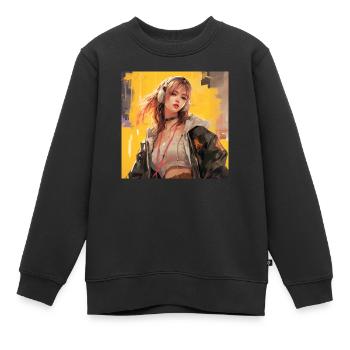 Japan Manga Women - Kinder Premium Organic Sweatshirt - Schwarz - Vorne - AI Model Kid Female (0cm)