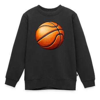 Basketball Motiv Simpel für Basketballer und Fans - Kinder Premium Organic Sweatshirt - Schwarz - Vorne - AI Model Kid Female (0cm)