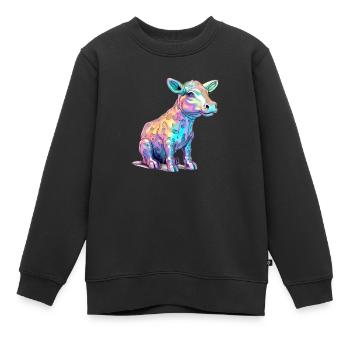 Riko, das bunte Kalb - Kinder Premium Organic Sweatshirt - Schwarz - Vorne - AI Model Kid Female (0cm)