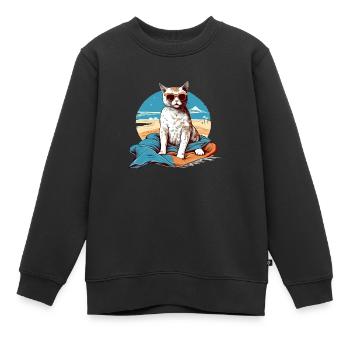 Liko die Pascha-Katze - Kinder Premium Organic Sweatshirt - Schwarz - Vorne - AI Model Kid Female (0cm)