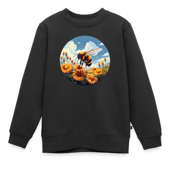 Floraison de bourdons - Sweat Premium enfant bio - noir - Devant - AI Model Kid Female (0cm)