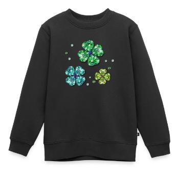 Kleeblätter - Kinder Premium Organic Sweatshirt - Schwarz - Vorne - AI Model Kid Female (0cm)