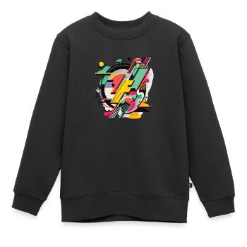 Helle Geometrie - Kinder Premium Organic Sweatshirt - Schwarz - Vorne - AI Model Kid Female (0cm)